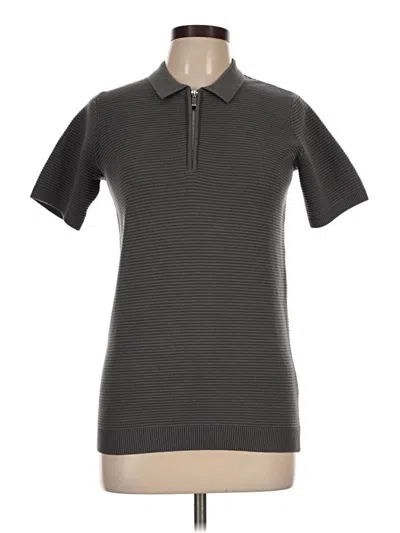 Pre-owned M&s Short Sleeve Top Gray Collared Neckline Tops