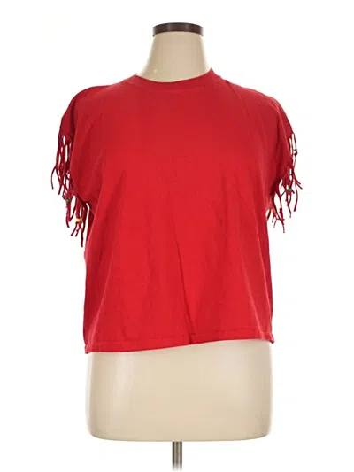 Pre-owned M&s Short Sleeve Top Red Halter Neckline Tops