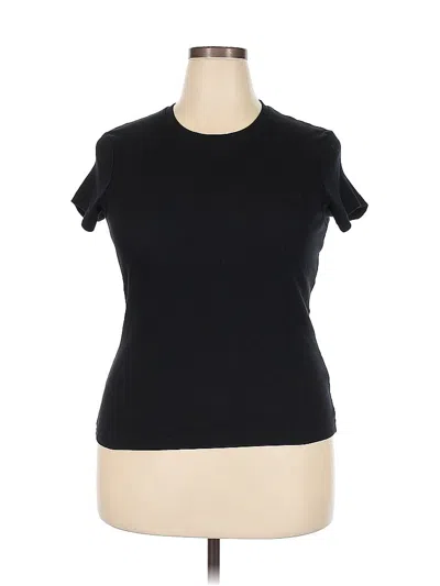 Pre-owned M&s Short Sleeve Turtleneck In Black