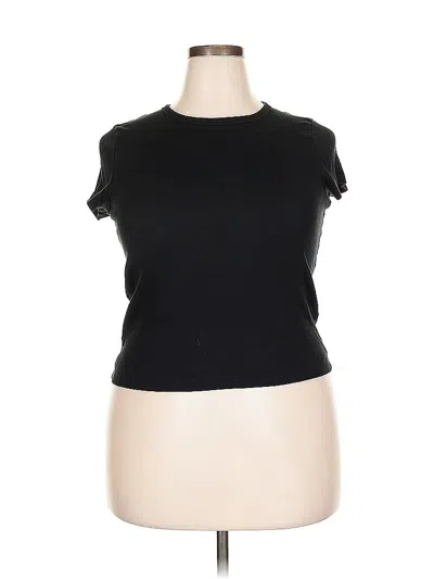 Pre-owned M&s Short Sleeve Turtleneck In Black