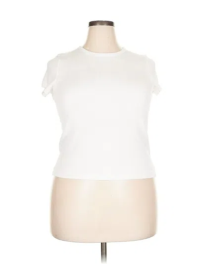 Pre-owned M&s Short Sleeve Turtleneck In Ivory