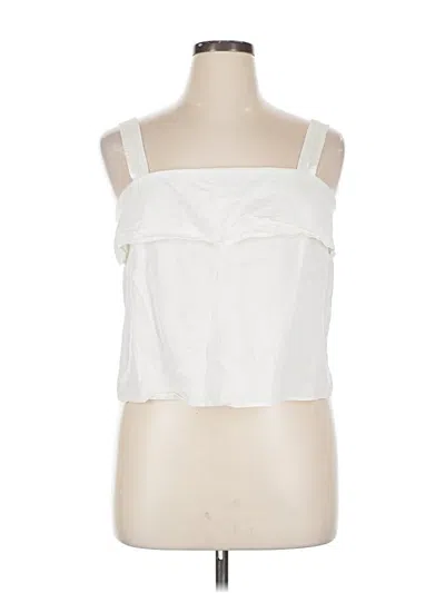 Pre-owned M&s Sleeveless Blouse In White