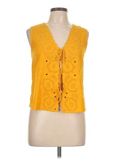 Pre-owned M&s Sleeveless Blouse In Yellow
