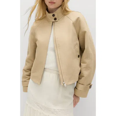 M&s Stand Collar Jacket In Brown