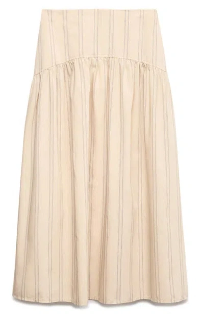 M&s Stripe Midi Skirt In Animal Print