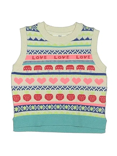 Pre-owned M&s Kids' Sweater Vest In Green