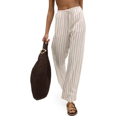M&s Wide Leg Linen Blend Pants In White