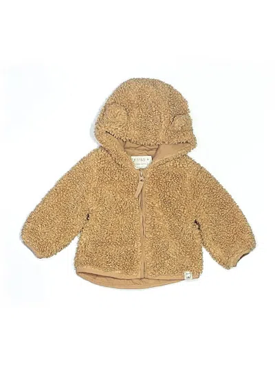 Pre-owned M&s Babies' Zip Up Hoodie In Brown