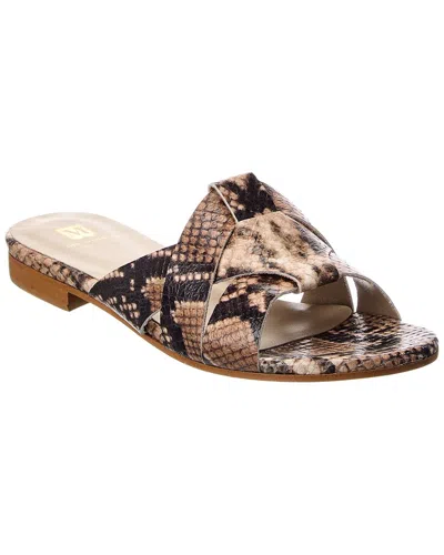 M By Bruno Magli Andria Leather Flat Sandal In Brown