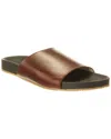 M By Bruno Magli Arthur Leather Slide In Brown