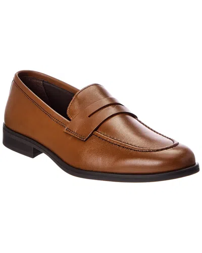 M By Bruno Magli Fabrizio Leather Penny Loafer In Brown