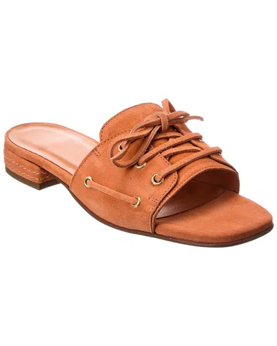 M By Bruno Magli Ivette Suede Flat Sandal In Orange