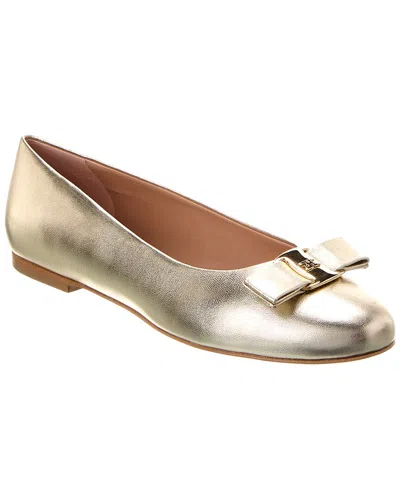 M By Bruno Magli Luce Leather Flat In Gold