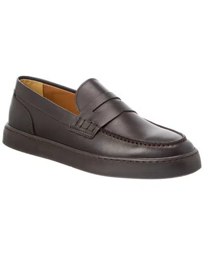M By Bruno Magli Magnifico Leather Slip-on Sneaker In Brown