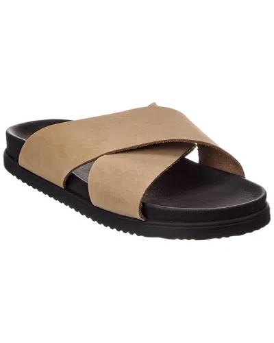 M By Bruno Magli M-line Bologna Nubuck Flat Sandal In Brown