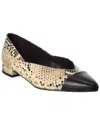 M By Bruno Magli Parma Snake-embossed Leather Flat In Brown