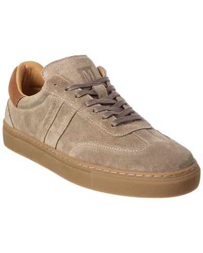 M By Bruno Magli Ryan T Toe Suede Sneaker In Brown