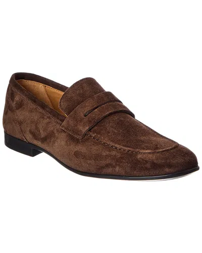 M By Bruno Magli Valerio Suede Penny Loafer In Brown