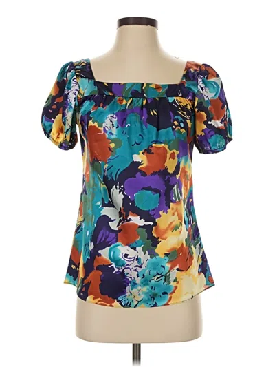 Pre-owned M By M. Kalan Short Sleeve Blouse In Purple