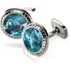 M Clip M-clip® Abalone Cuff Links In Stainless Steel/green