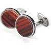M Clip M-clip® Cocobolo Cuff Links In Stainless Steel/cocobolo