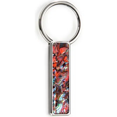 M Clip M-clip® Orange Abalone Key Chain In Silver/brown