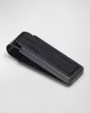M Clip Men's Black Stainless Steel Woodgrain Money Clip