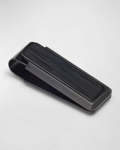 M Clip Men's Black Stainless Steel Woodgrain Money Clip