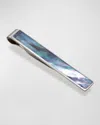 M Clip Men's Gray Mother-of-pearl Tie Bar In Silver
