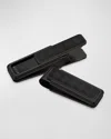 M Clip Men's Herringbone Ip Black Stainless Steel Money Clip In Black