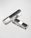 M Clip Monterey Monogrammed Alligator Money Clip, Black In Black