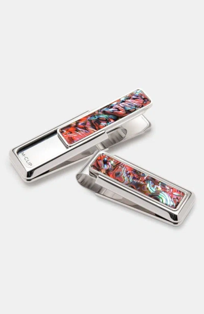 M Clip Mother-of-pearl Inlay Money Clip In Metallic