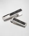 M Clip Stainless Steel & Carbon Money Clip, Black In Black