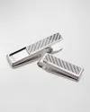 M Clip Stainless Steel & Carbon Money Clip, White In Slv