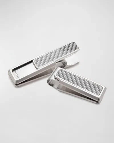 M Clip Stainless Steel & Carbon Money Clip, White In Metallic