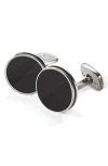 M Clip M-clip® Stainless Steel Cuff Links In Stainless Steel/black