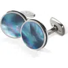 M Clip M-clip® Stainless Steel Cuff Links In Stainless Steel/pearl