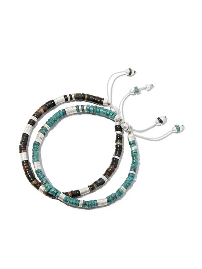 M Cohen Set Of Two Beaded Bracelets In Silver