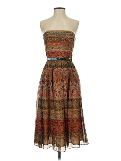 Pre-owned M David Meister Cocktail Dress In Brown