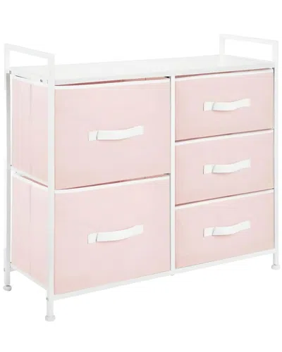 M Design 5-drawer Tall Storage Unit In Pink