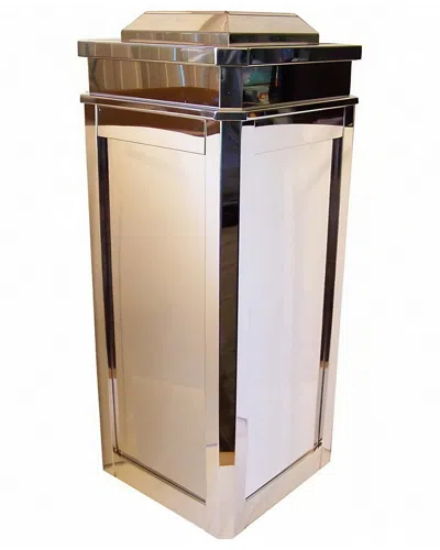 M Design Mirror Stainless Steel Finish Metal Trash Can