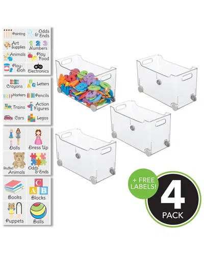 M Design Set Of 4 Rolling Bin With Labels
