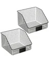 M DESIGN M DESIGN SET OF 2 SLANTED BASKET WITH TAG HOLDER