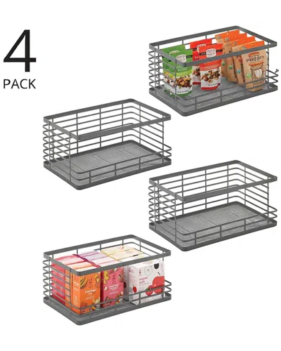M Design Set Of 4 Flat Wire Open Front Basket