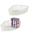 M Design Set Of 4 Lazy Susan 1/4 Wire Basket With Handle