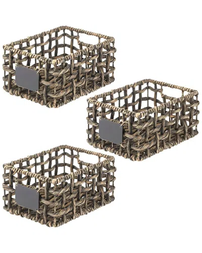 M Design Set Of 6 Open Weave Pantry Basket With Label Tags