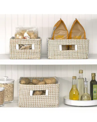 M Design Set Of 6 Seagrass Pantry Basket With Handles