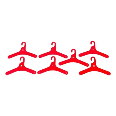Pre-owned M Design Set Of 7 Mid-century Space Age Coat Hangers By Ingo Maurer For , 1960s In Red