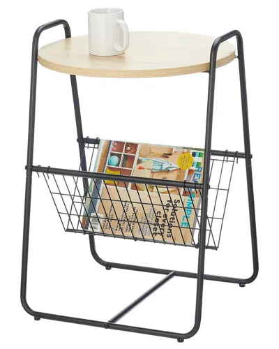 M DESIGN M DESIGN SIDE TABLE WITH WIRE STORAGE BASKET