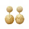 M Donohue Collection Women's Grace Rattan Earrings In Beige In Gold